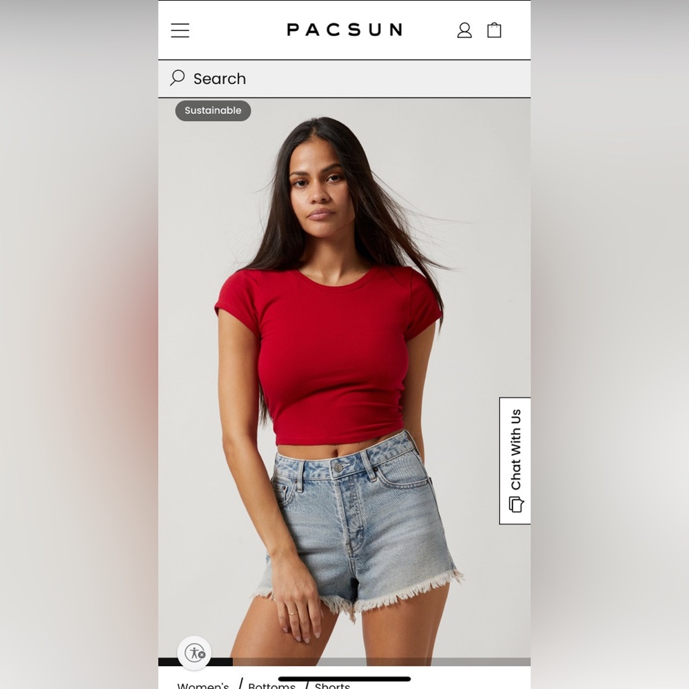 PacSun - high waisted fray hem shorts - size 26